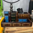 thumbnail image 4 of Coofit Desk Organizer Wood Vintage: Library Book Design Pencil Holder Makeup Organizer, 4 of 10