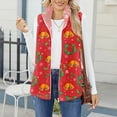 thumbnail image 2 of Wutalume Women's Christmas Printed Fashionable And Warm Fleece Cardigan Vest, Cozy and Festive Layering Piece for Holiday Outfits and Cold Days,Wine M, 2 of 6