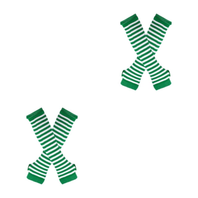 Decodeary Bas Épais Confortables et Faciles à Porter en Polyester Application Grand Vert et Blanc 2Ensemble