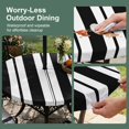thumbnail image 5 of Round Outdoor Tablecloth with Umbrella Hole and Zipper, Black Striped Tablecloth with Elastic Waterproof, Blue Geometric Line Stripes Farmhouse Patio Table Covers for 31" - 35" Picnic Pool Tables, 5 of 9