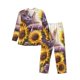 thumbnail image 1 of Fotbe Daisy Sunflower Lazy Cat Pijama de Hombre con Estampado de Manga Larga, Conjunto de 2 Piezas, Ropa de Dormir Suave y Cómoda con Bolsillos-Medium, 1 of 7