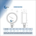 thumbnail image 6 of CARBO Instruments 2 1-2" Pressure Gauge, Stainless Steel Case, Chrome Plated Brass Connection, Lqiuid Filled, 0-6000 psi/kPa, Lower Mount 1/4" NPT, 6 of 6