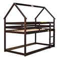thumbnail image 5 of Aukfa Twin-over-Twin Bunk Bed - Wood Bunk Bed with House Roof for Kids - Espresso, 5 of 8
