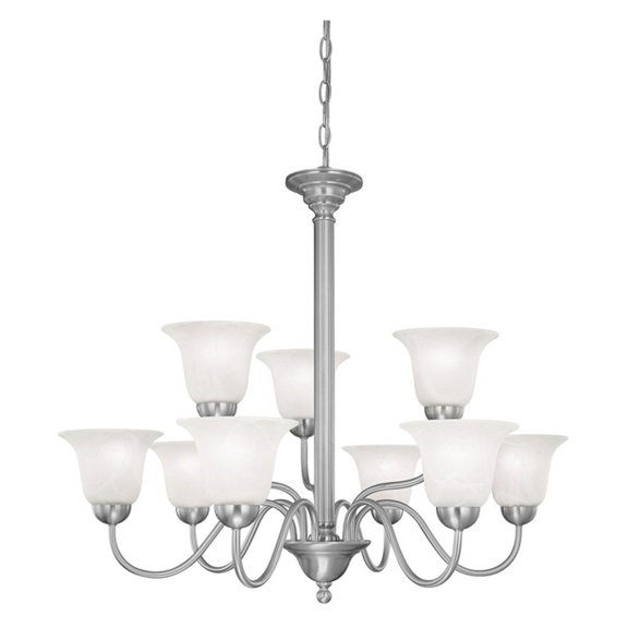 Elk Home 32-Inch Wide Riva Chandelier, Transitional, Brushed Nickel