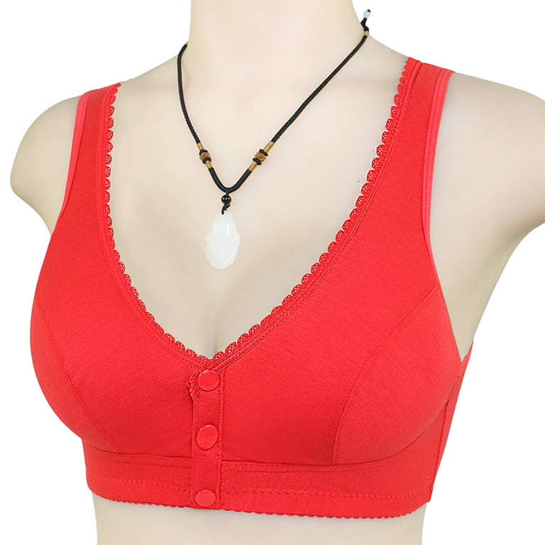 KDDYLITQ Front Closure Bras for Older Women Plus Size Front Button