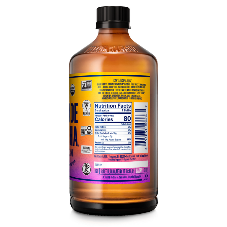 Health-Ade Passion Fruit Tangerine Kombucha Tea 16 fl oz Fermented