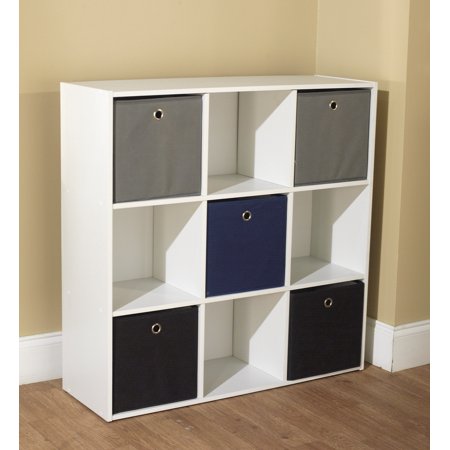 TMS Utility Kids Bookshelf with 5 Fabric Storage Bins  Multi-color