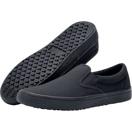 

Shoes For Crews Merlin Slip-On Men s Women s Unisex Slip Resistant Work Shoes Water Resistant Black Canvas