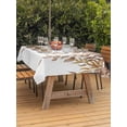 thumbnail image 3 of Outdoor Tablecloths with Umbrella Hole & Zipper, Eucalyptus Leaves 60 x102 Inch Rectangle Tablecloths, Brown Summer Botanical Weeping Waterproof Table Cloth, Patio/Pool/Picnic Table Covers, 3 of 8