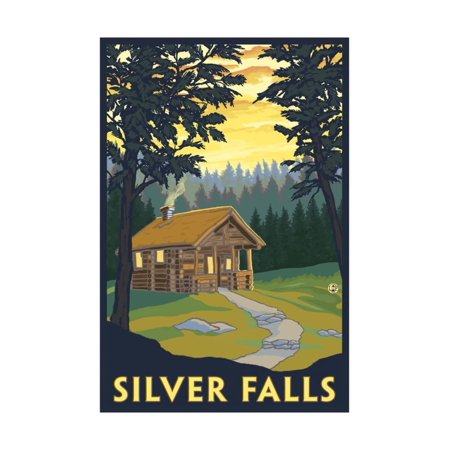 Silver Falls State Park, Oregon - Cabin in Woods Print Wall Art By Lantern