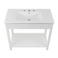 thumbnail image 4 of Sink Vanity Cabinet, White, Wood, Hotel Bedroom Bathroom, Modern Contemporary HB34060, 4 of 9