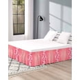thumbnail image 4 of Valentine's Day Bed Skirt Queen Size 18 Inch Drop, Wrap Around Bed Skirts, Pink Love Paper Cuttings Romantic Elastic Bedskirt Pleated Bed Frame Cover Luxurious Dust Ruffle for Queen Bed, 4 of 6