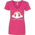 thumbnail image 3 of Inktastic I Love Unicorns Women's V-Neck T-Shirt, 3 of 5