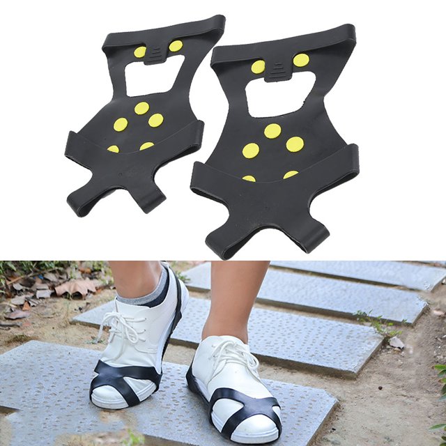 Un par Al Aire Libre Cubierta Antideslizante Antideslizante Ice Snow Spike 10 Stud Anti Diez Clavos Gripper Camping Shoes Covers ANGGREK Otros