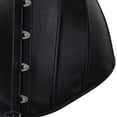 thumbnail image 4 of Top tipo bustier con corsé y cintura deshuesada, botones frontales y túnica sexy - Negro, 4 of 5