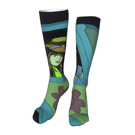 Gokiu Scooby-Doo Womens Thigh High Socks Warm Stocking Casual Knee High Long Stockings for Daily Wear