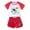 Red, variant on Bovxnpu Boys Girls Summer Outfits 2 Piece, Boys' Graphic Tee Top and Shorts Set, Children's Round Neck Short Sleeved Shirt Elastic Waist Shorts Two-piece Set 7-8 Years