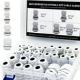 thumbnail image 5 of MAKERELE Plastic Waterproof Adjustable 38pcs NPT Cable Connectors Kit 1/4” 3/8” 1/2” 3/4” White Cable Glands Nylon Joints With Gasket, 5 of 7
