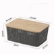 thumbnail image 4 of Cestas de plástico apilables con tapas - Caja organizadora tejida de 26,1x18,4x10,4 cm para juguetes, libros y material de oficina, set de 1, 4 of 4