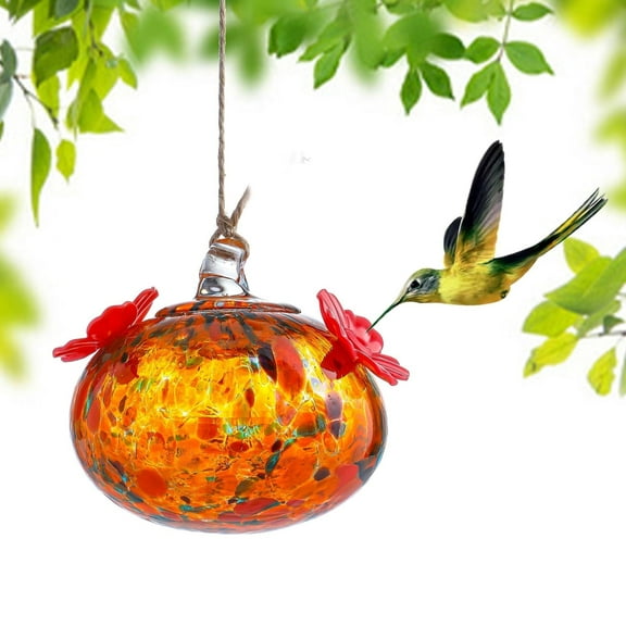 Egmy1 Bird Feeders Are Small For A Hummingbird Of Hand-blown Glass Ornaments Pendants Outdoor With Two Power Ports Garden Patio And Decoration Window