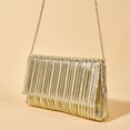 thumbnail image 3 of SUNHUFA Women Evening Bag Flap Metallic PU Clutch Purse Shiny Envelope Handbag (Gold), 3 of 9