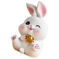 thumbnail image 4 of facefd Rabbit Statue Miniature Desktop Ornament Animal Sculpture for Bedroom Decor StyleE, 4 of 9