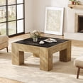 thumbnail image 3 of Finmind Square Coffee Table for Living Room, 31.5'' Modern Large Center Table, Easy Assembly, Black & Brown, 3 of 10