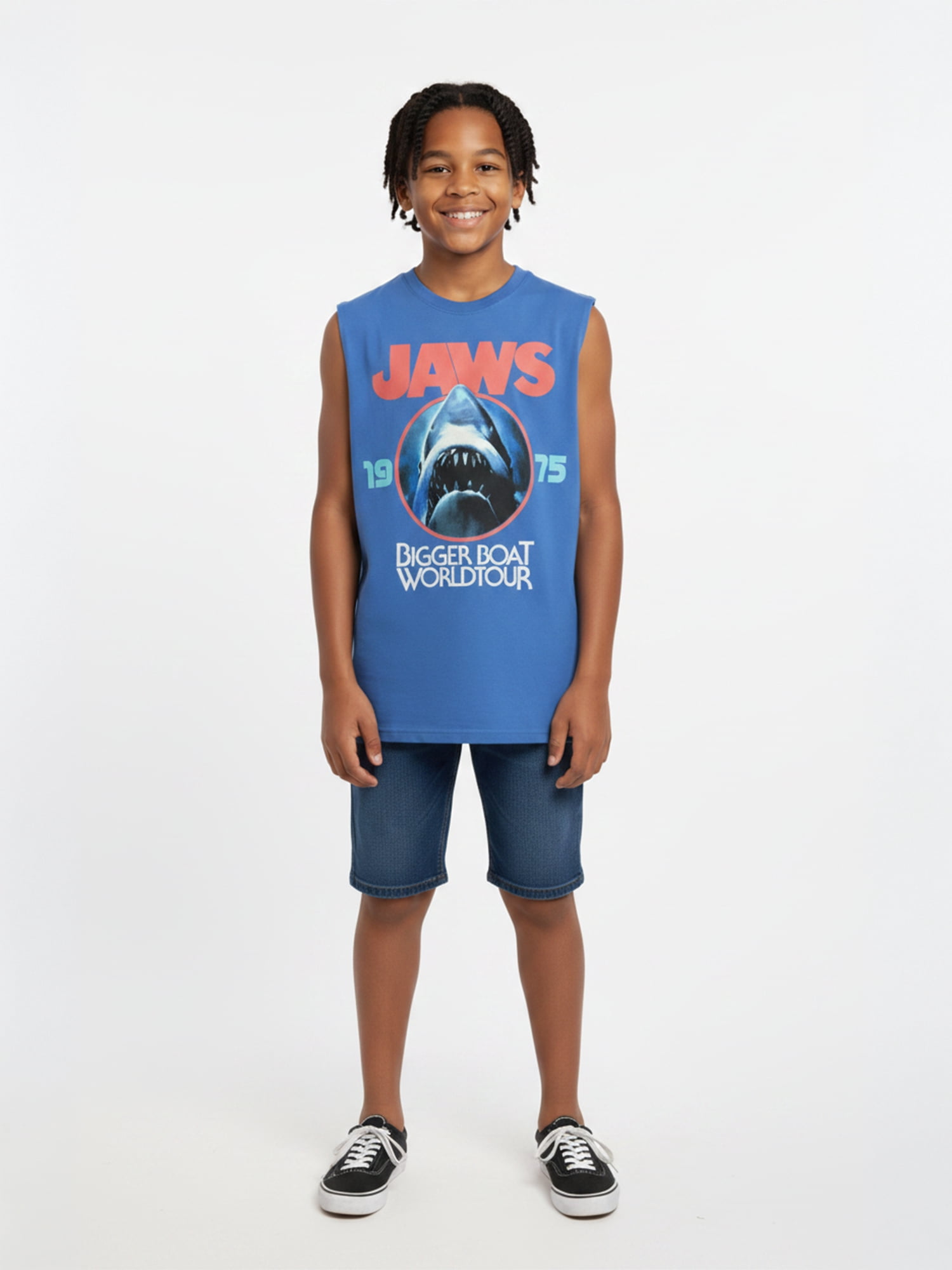Jaws, Boys' Graphic Muscle Tank Top, Sizes 4-18