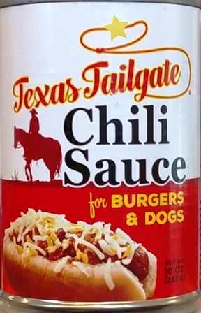 Texas Tailgate Chili Sauce, for Burgers and Dogs, Carolina Made by Boone Brands, 10 oz Can