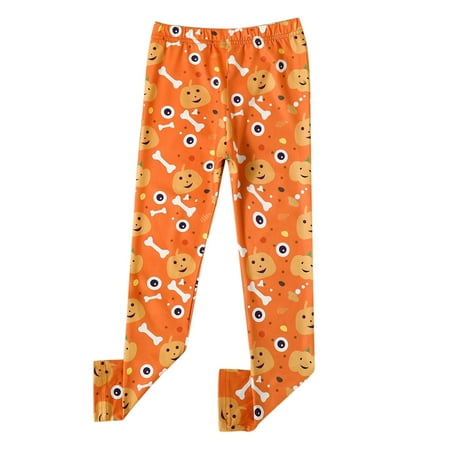 

nsendm Junior Pants Toddler Kids Boys Girls Pumpkin Prints Pants Fashion Leggings Cat Leggings 4t Orange 3-4 Years