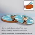 thumbnail image 4 of Deer 6Pcs Round Car Coasters, Microfiber Leather Drink Cup Holders, 11x11 cm/4.3x4.3 in, Auto Car Interior Accessories for Women and Men, 4 of 6