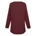 thumbnail image 5 of Womens Henley Tops Long Sleeve, Yigetop Long Sleeve Tops for Women Neck Casual Petite T Shirts Long Sleeve Tunic Tops for Women Wine S, 5 of 6