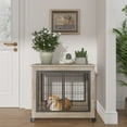 thumbnail image 2 of Furniture Dog Cage Crate with Double Doors on Casters. Grey, 31.50'' W x 22.05'' D x 24.8'' H., 2 of 9