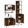 thumbnail image 2 of vidaXL 3 Piece Bathroom Furniture Set Smoked Oak Engineered Wood, 2 of 5