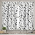 thumbnail image 2 of Ambesonne Clocks Valance & Curtain, Time Mechanism Gears, 55"x24", Black White, 2 of 6
