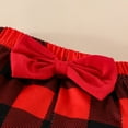 thumbnail image 6 of GYRATEDREAM Baby Girl My 1st Christmas Outfits Letter Long Sleeve Romper Tops+Plaid Bell Bottom Pants+Headband 3 Pcs Clothes Set for 9-12M Red, 6 of 9