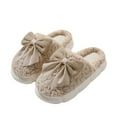 thumbnail image 3 of Slippers for Women Indoor Womens House Slippers Cozy Women's Slippers Fuzzy Indoor Shoes With Bowknot Design Warm Winter Home Footwear Soft Comfortable On Flat Heel, 3 of 5