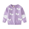 thumbnail image 1 of Godderr Kid Baby Girl Print Cute Cardigan Long Sleeve V Neck Brushed Sweater V-Neck Toddler Outerwear, 1 of 5
