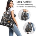 thumbnail image 2 of 5 Pack Foldable Shopping Bag,Black Halloween Dancing Skeletons Reusable Grocery Bags with Pockets,Large Reusable Tote Bags with Handles Waterproof & Lightweight, 2 of 6