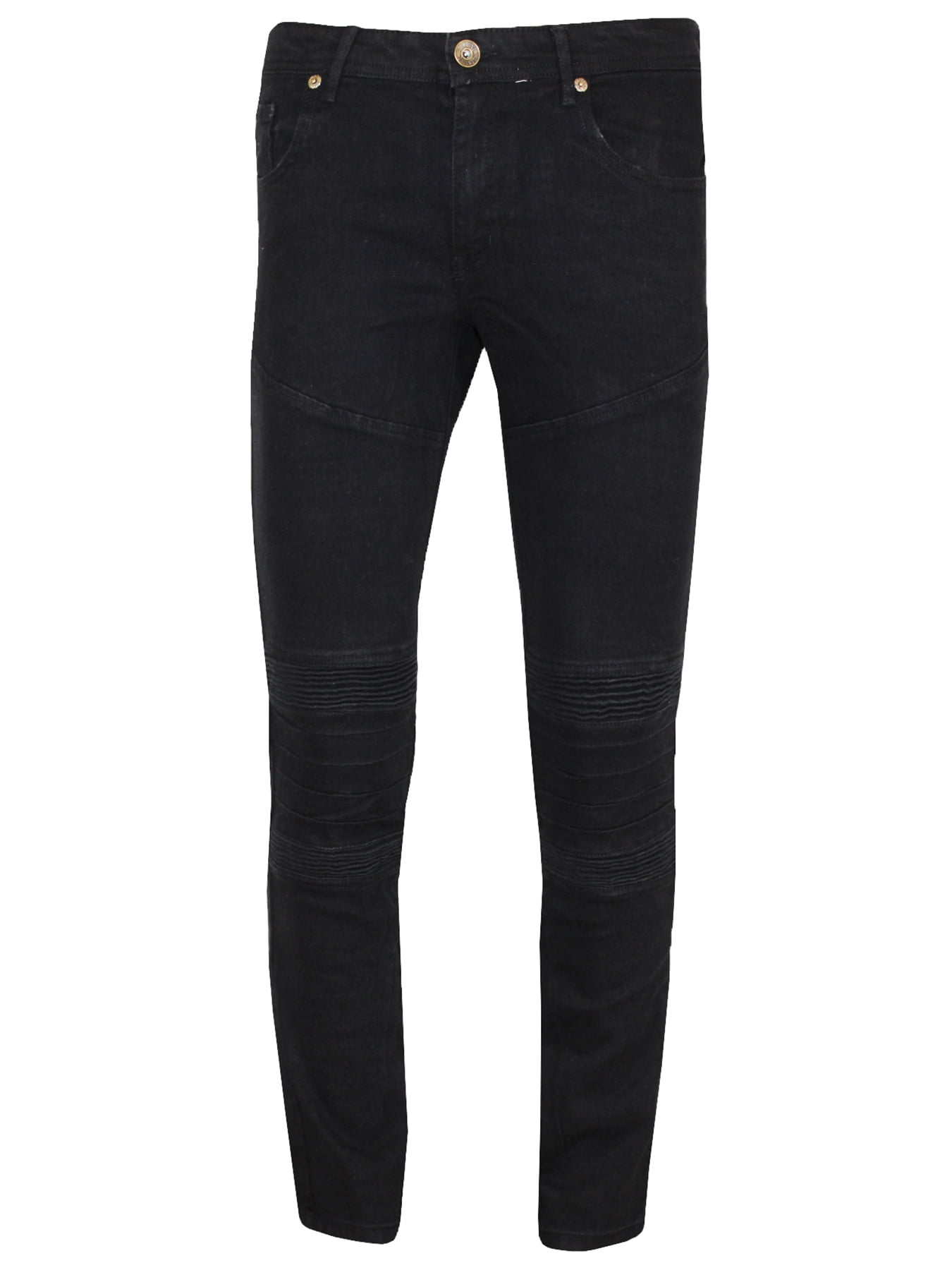 Genuine Men’s Cotton Jeans Ribbed Slim Fit Denim Pants Black