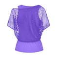 thumbnail image 3 of ASFGIMUJ Tops For Women Trendy 80S T Shirts Neon Fishnet Mesh Top Off Shoulder Tops Tshirts Shirts For Women, 3 of 7
