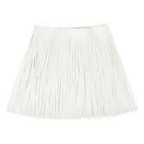 Uxcell 1 Yard 12 Inch Faux Leather Fringe Trim Tassel Fringe for Sewing, Beige