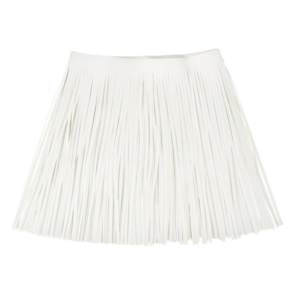 Uxcell 1 Yard 12 Inch Faux Leather Fringe Trim Tassel Fringe for Sewing, Beige