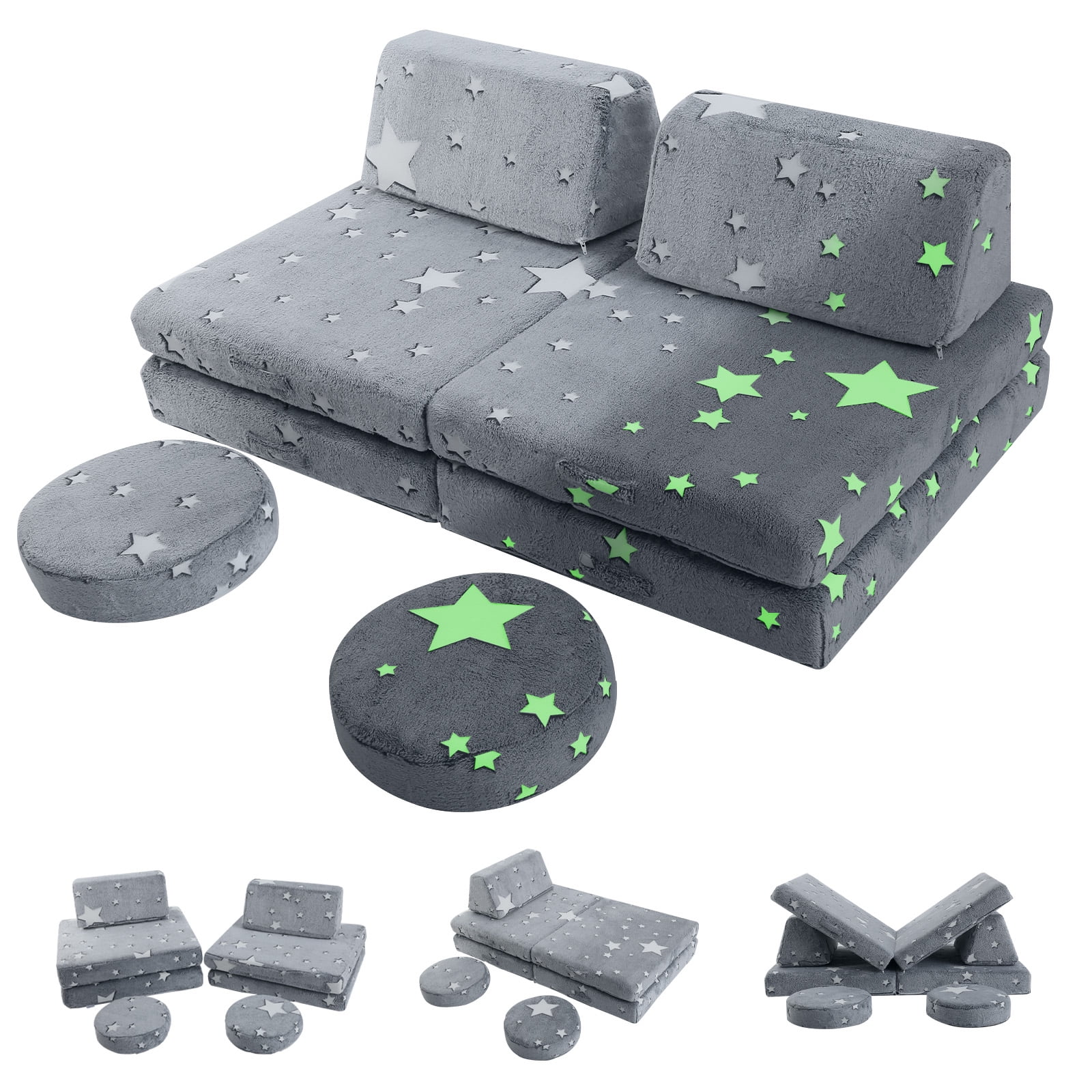 MeMoreCool Kids Couch Sofa Modular Toddler Couch for Bedroom Playroom