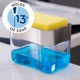 thumbnail image 6 of Oyajia 2 in 1 Soap Dispenser for Kitchen, Sponge Holder Sink Dish Washing Soap Dispenser 13 Ounces, Clear, 6 of 8
