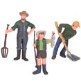 thumbnail image 1 of 3pcs Lifelike Farm Worker Model Figurines Dollhouse Mini People Figures Decor, 1 of 7