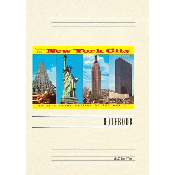 Vintage Lined Notebook Greetings from New York City, (Paperback)