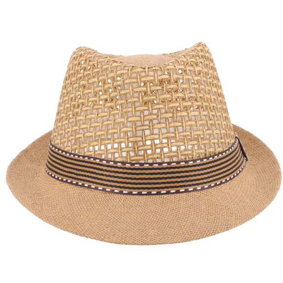 Raindrops  Straw Cowboy Hat Festival Summer Hats for Men and Women Light Brown