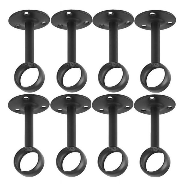 Soporte para Barra de Cortina de Montaje en Techo Soportes para Barra de Cortina Soportes para Barra de Cortina para Barra de 1 1/4 Pulgadas (8 Piezas, Negro)