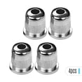 thumbnail image 3 of 4-Pack Silver Metal String Ferrules for Electric Bass Guitar - Professional String-Through-Body Hardware with 13mm Total Height, 12mm Flange Diameter, 8.2mm & 4.3mm Interior Diameters - Smooth Finish, 3 of 6